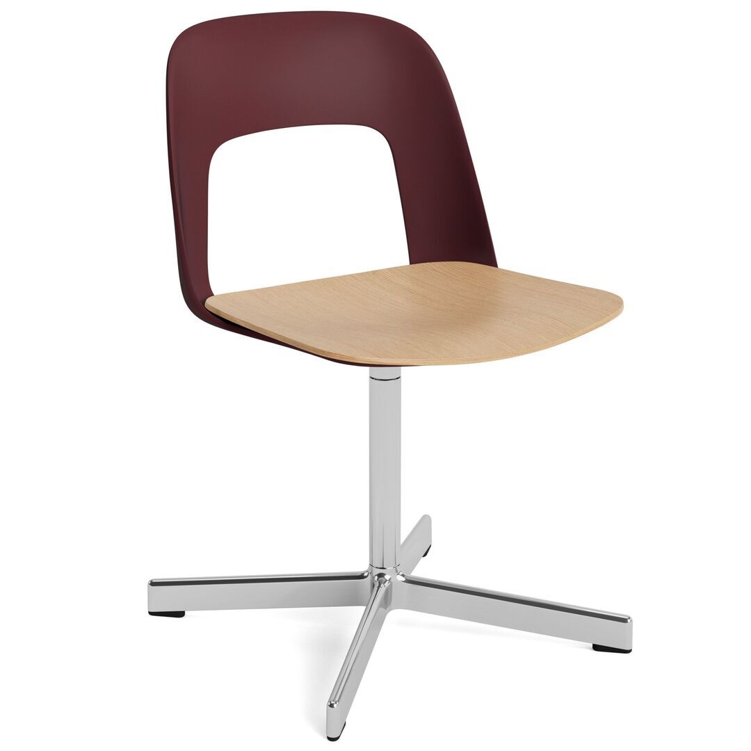 HAY Living Stuhl Layout 132 von Hay Bordeaux, Aluminium poliert, Natural 