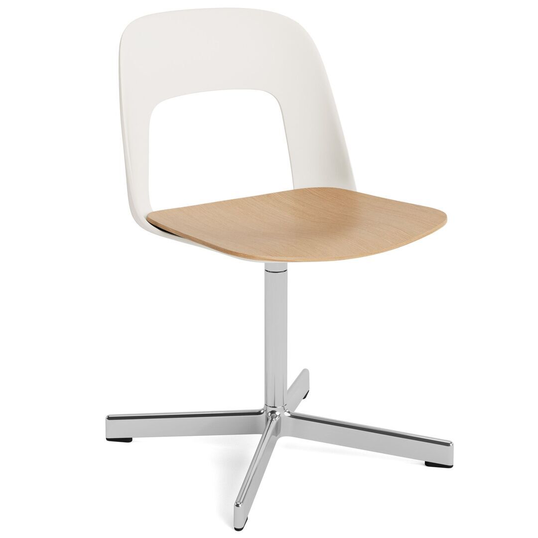 HAY Living Stuhl Layout 132 von Hay Cream White, Aluminium poliert, Natural 