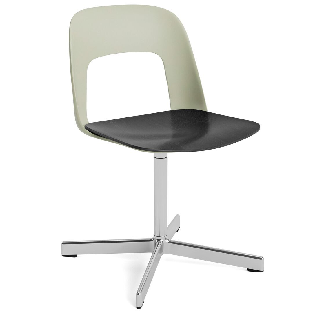 HAY Living Stuhl Layout 132 von Hay Pastel green , Aluminium poliert, Black