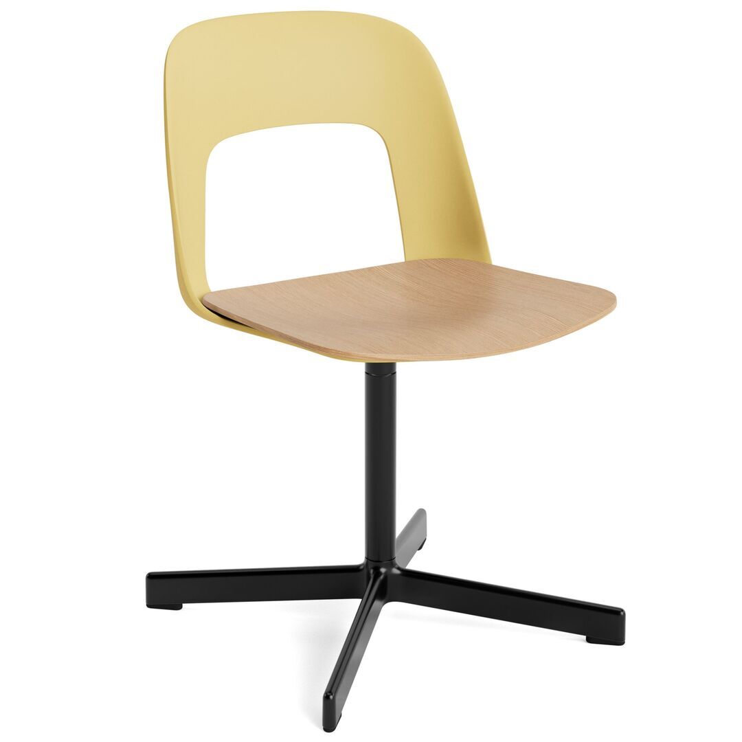 HAY Living Stuhl Layout 132 von Hay Biscotti, Schwarz pulverbeschichtet Aluminium, Natural 