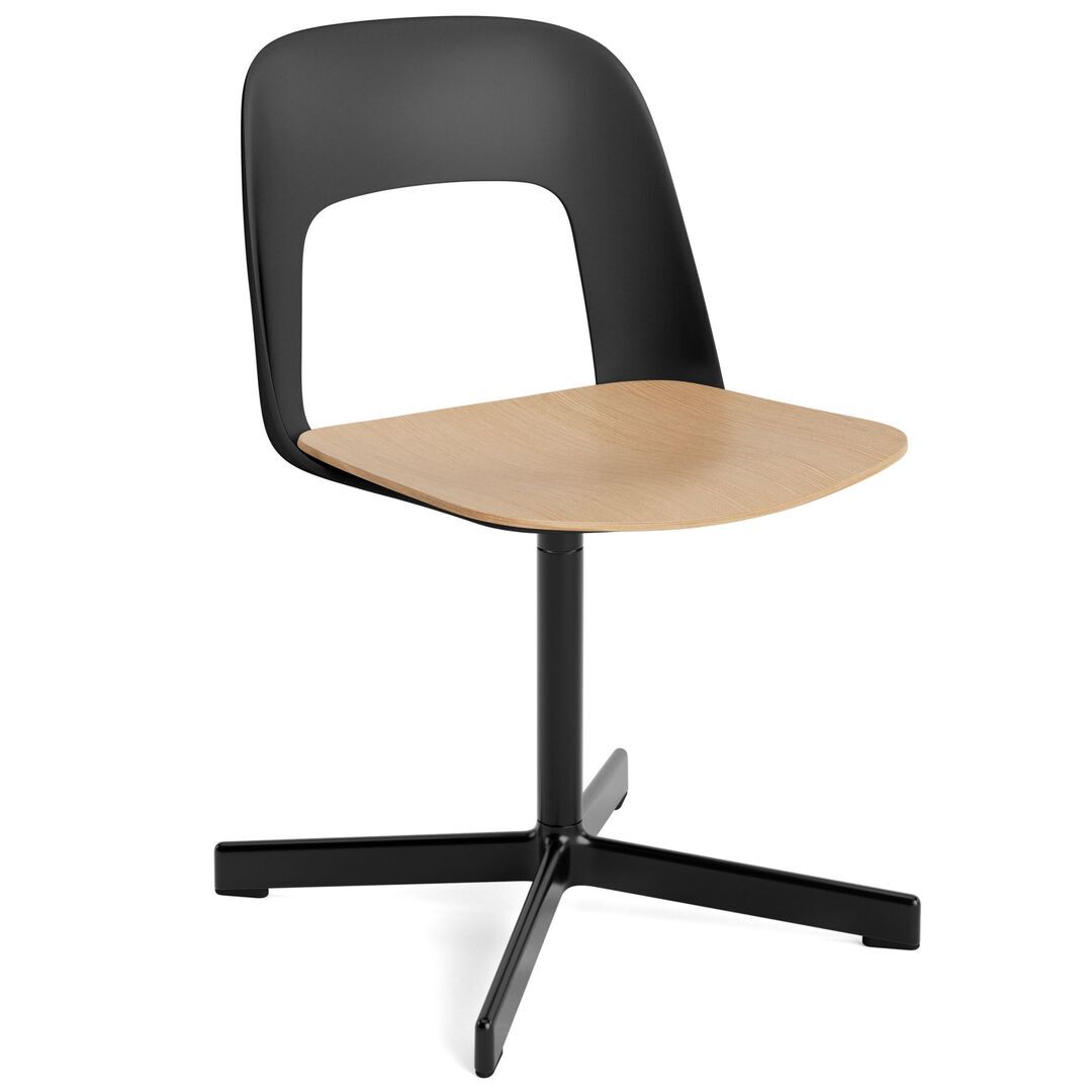 HAY Living Stuhl Layout 132 von Hay Black, Schwarz pulverbeschichtet Aluminium, Natural 