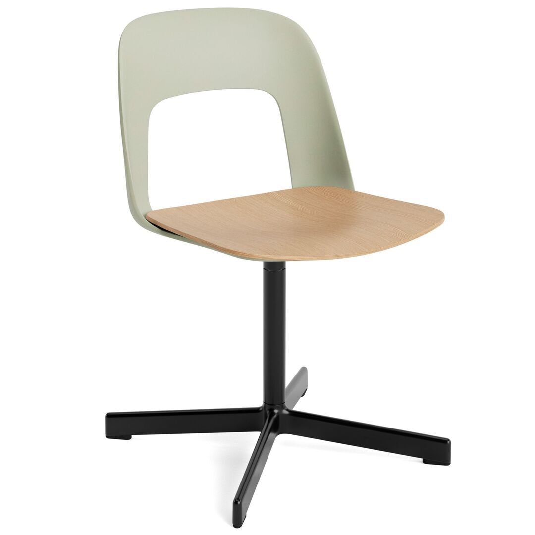 HAY Living Stuhl Layout 132 von Hay Pastel green , Schwarz pulverbeschichtet Aluminium, Natural 