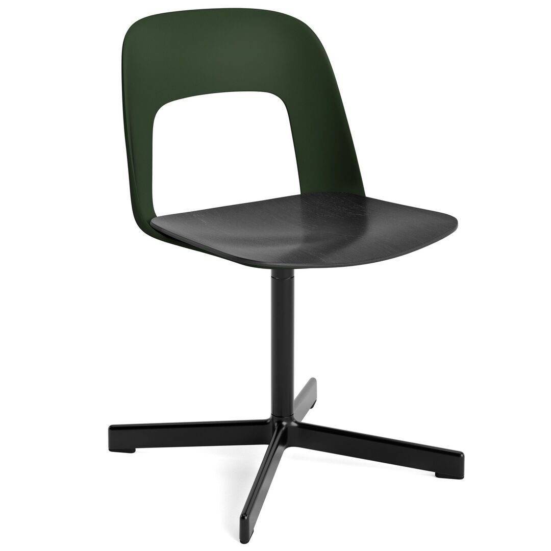 HAY Living Stuhl Layout 132 von Hay Bottle green, Schwarz pulverbeschichtet Aluminium, Black