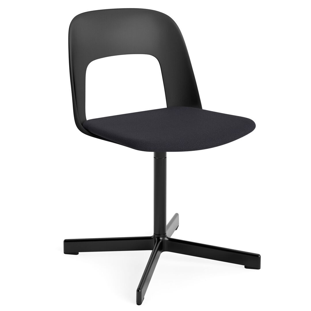 HAY Living Stuhl Layout 133 von Hay Black / Steelcut Trio - 195 , Schwarz pulverbeschichtet Aluminium