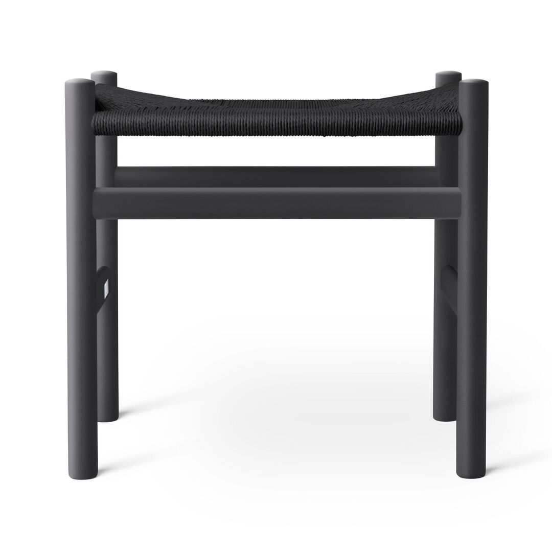 Carl Hansen & Søn CH53 Buche Soft Anthracite Gray, Papierkordel Schwarz, H: 39 cm