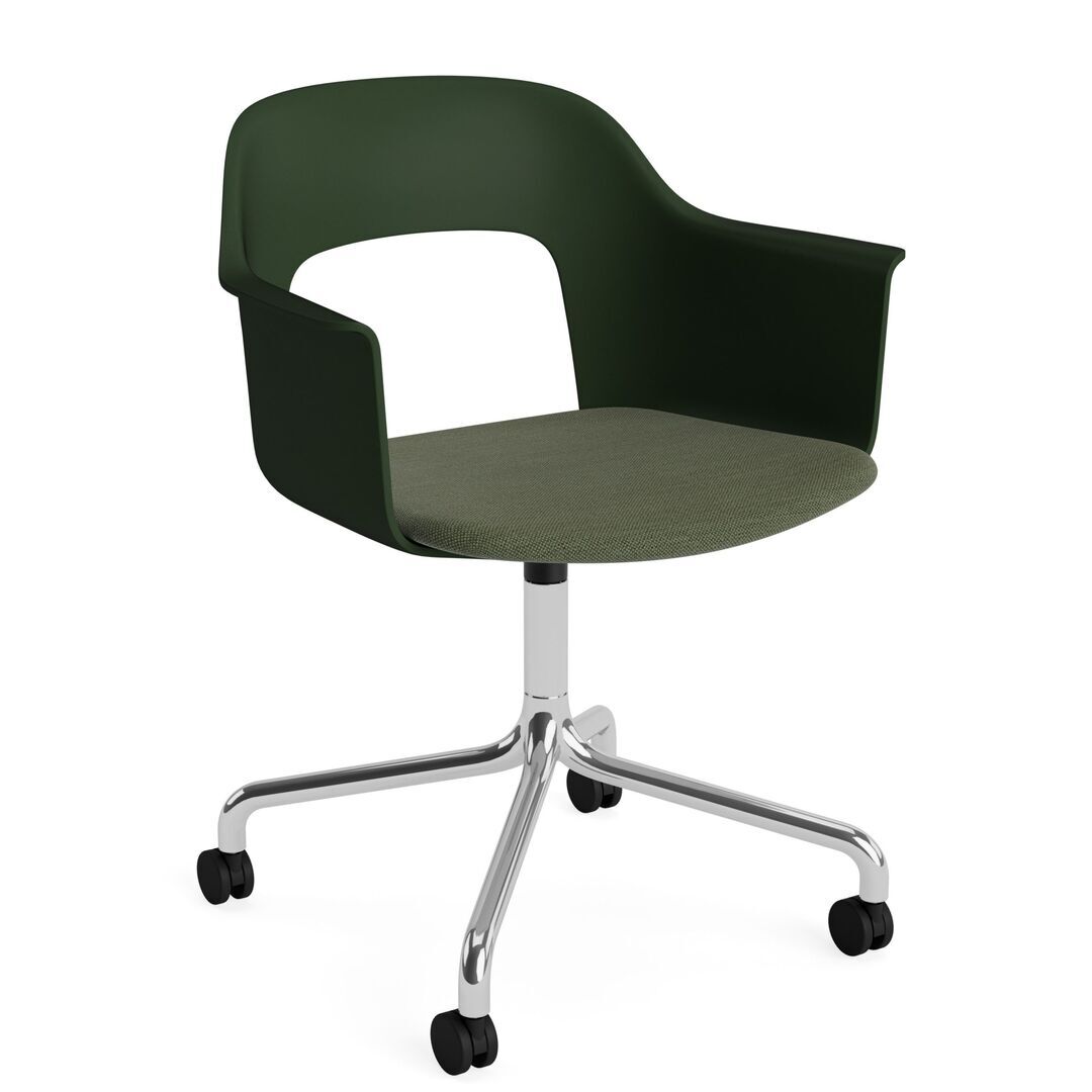 HAY Living Büro-Armlehnstuhl Layout 263 von Hay Bottle Green / Mode - 072 , Aluminium poliert