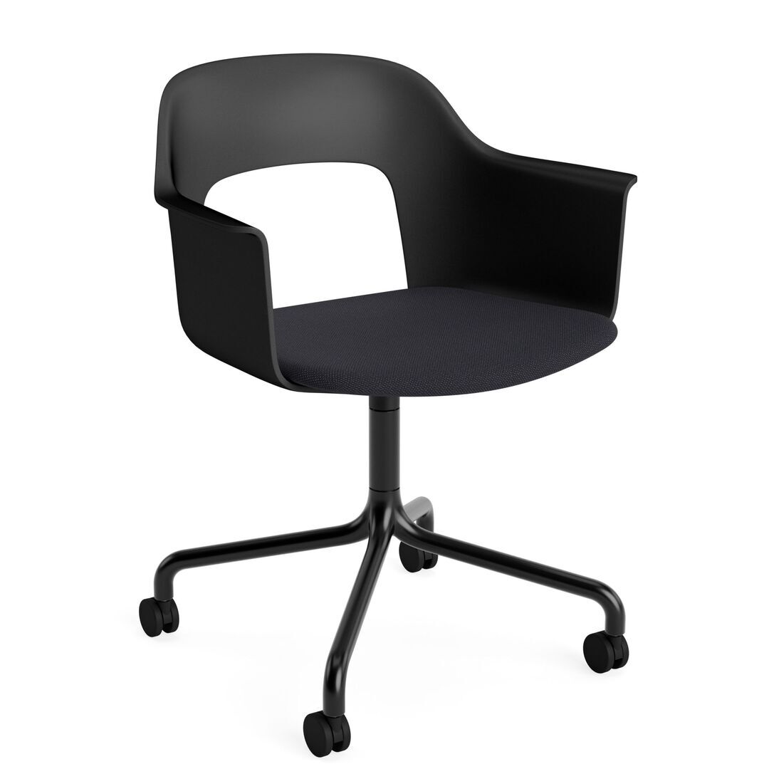 HAY Living Büro-Armlehnstuhl Layout 263 von Hay Black / Steelcut Trio - 195 , Schwarz pulverbeschichtet Aluminium