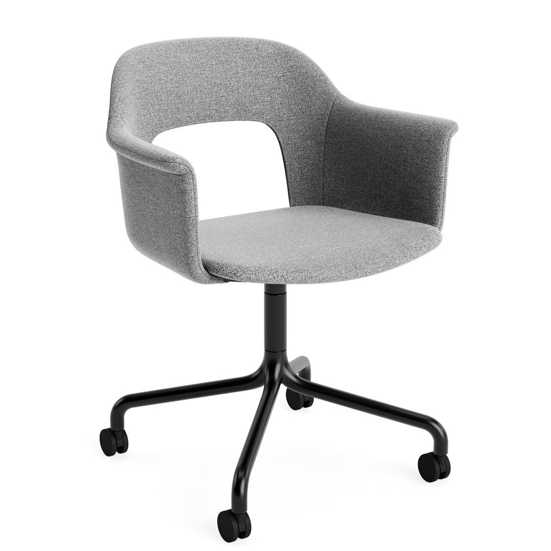 HAY Living Büro-Armlehnstuhl Layout 264 von Hay Schwarz pulverbeschichtet Aluminium, Hallingdal - 130