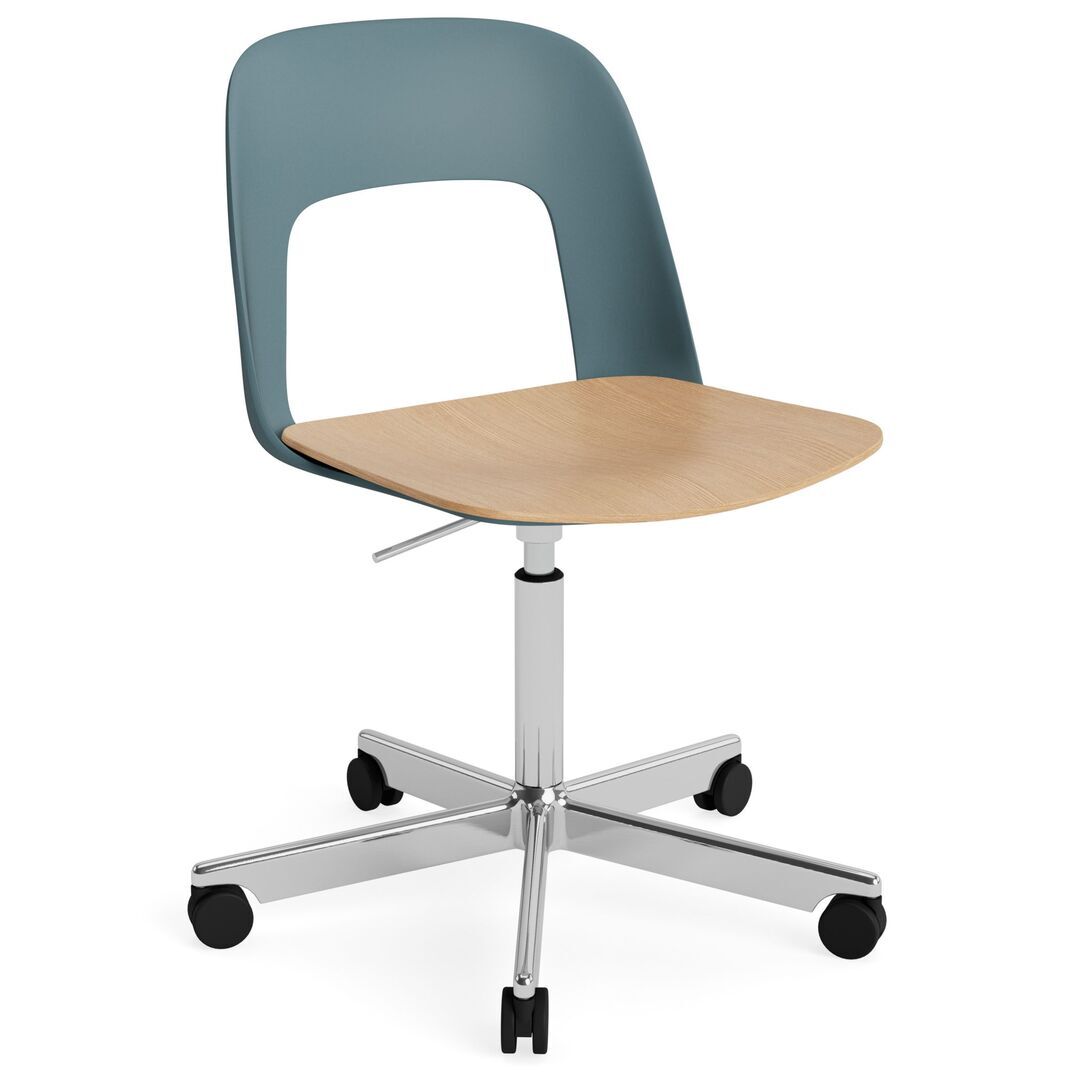 HAY Living Bürostuhl Layout 142 von Hay Ocean, Aluminium poliert, Natural 