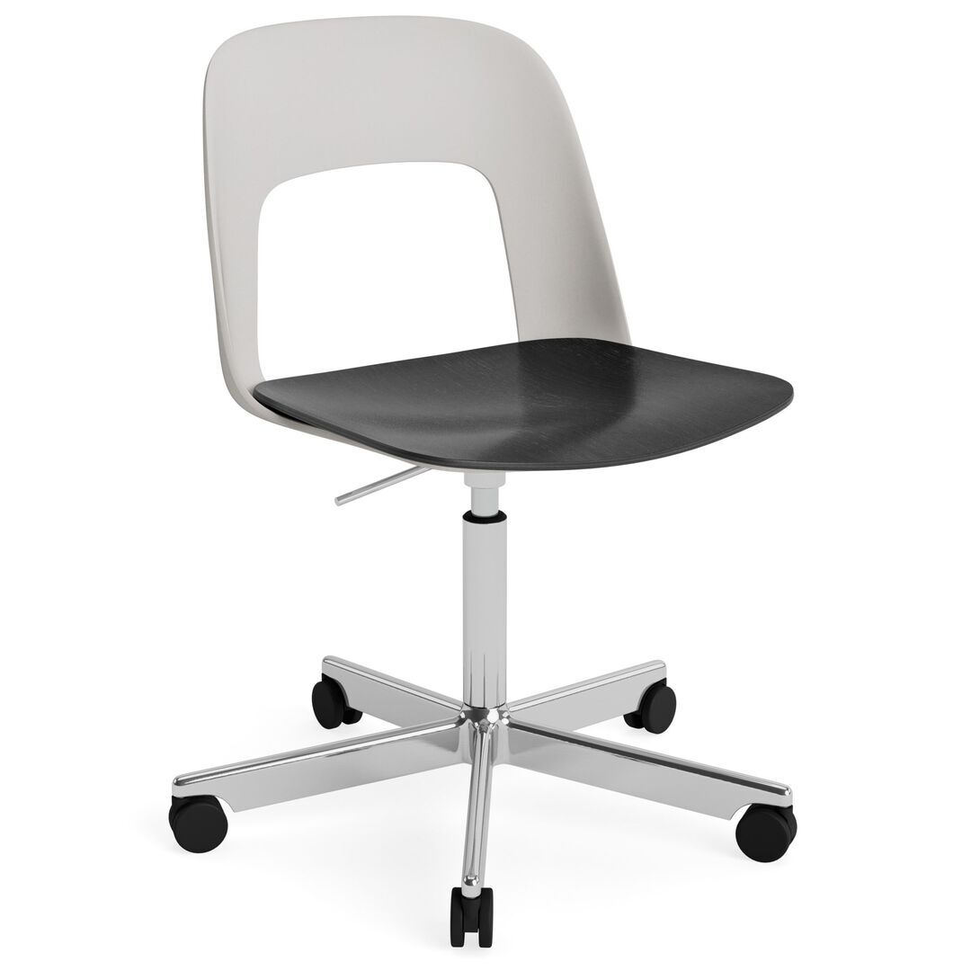 HAY Living Bürostuhl Layout 142 von Hay Sky Grey, Aluminium poliert, Black