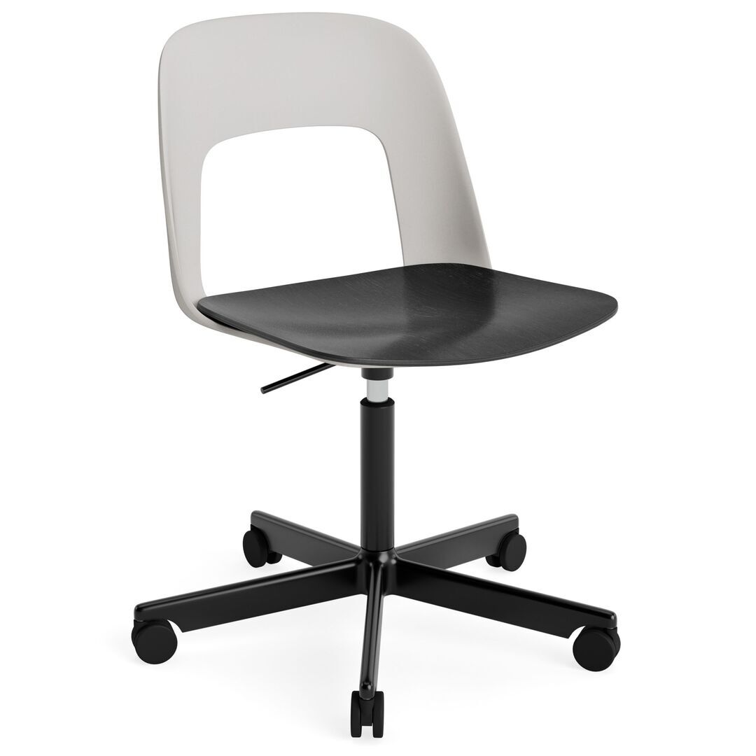 HAY Living Bürostuhl Layout 142 von Hay Sky Grey, Schwarz pulverbeschichtet Aluminium, Black