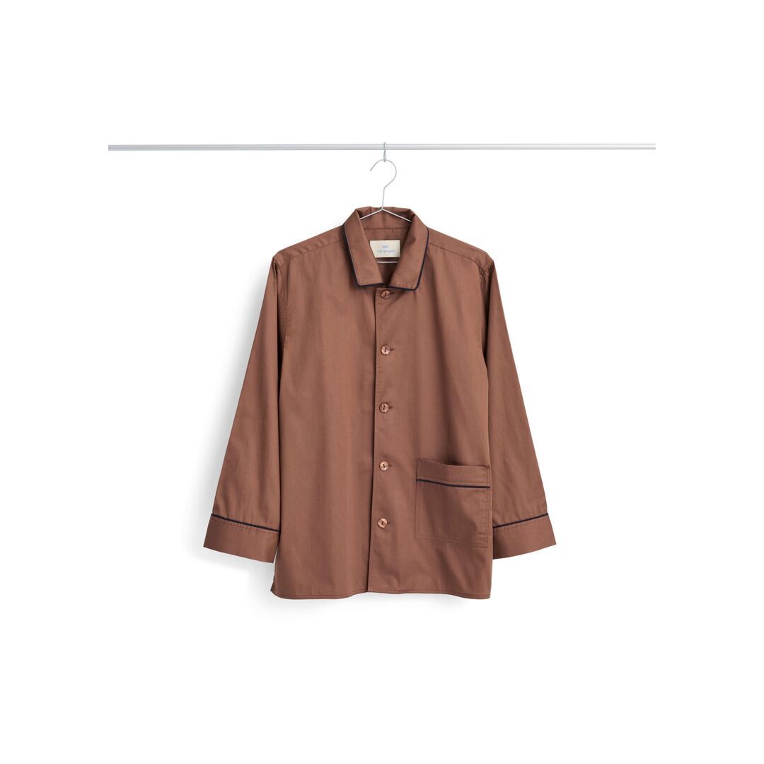 HAY Accessoires Outline Pyjama L/S Shirt  Milk Chocolate, XS/S