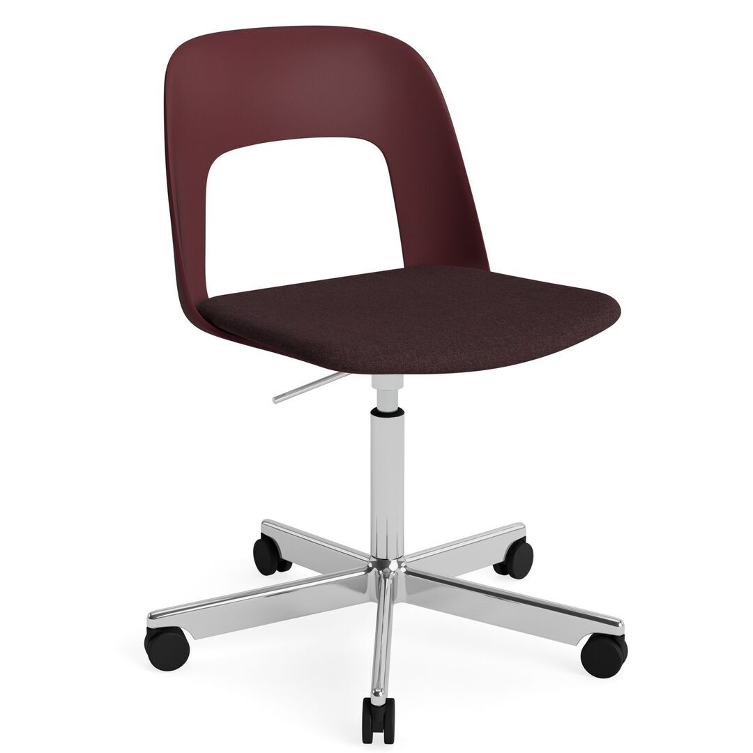 HAY Living Bürostuhl Layout 143 von Hay Bordeaux / Remix - 373 , Aluminium poliert
