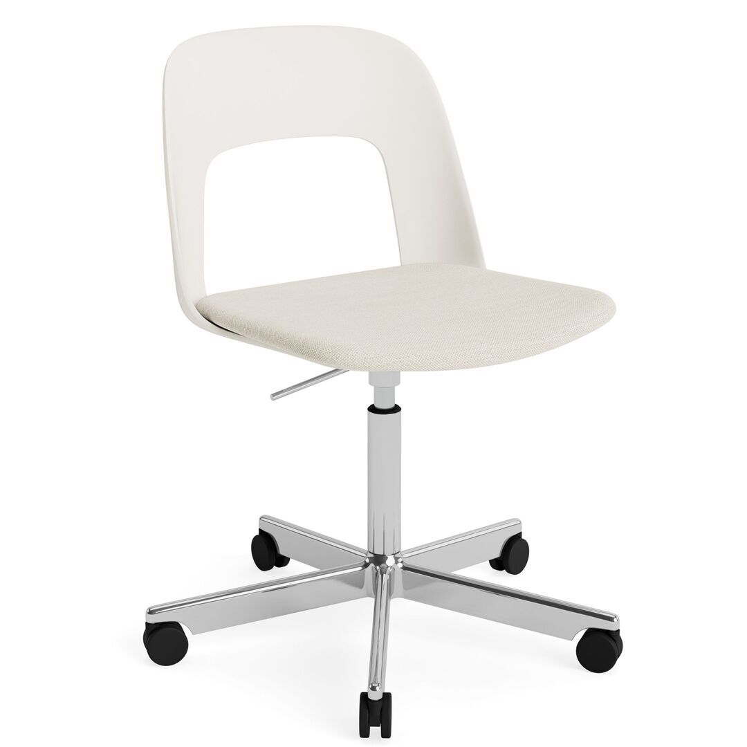 HAY Living Bürostuhl Layout 143 von Hay Cream White / Mode - 011, Aluminium poliert