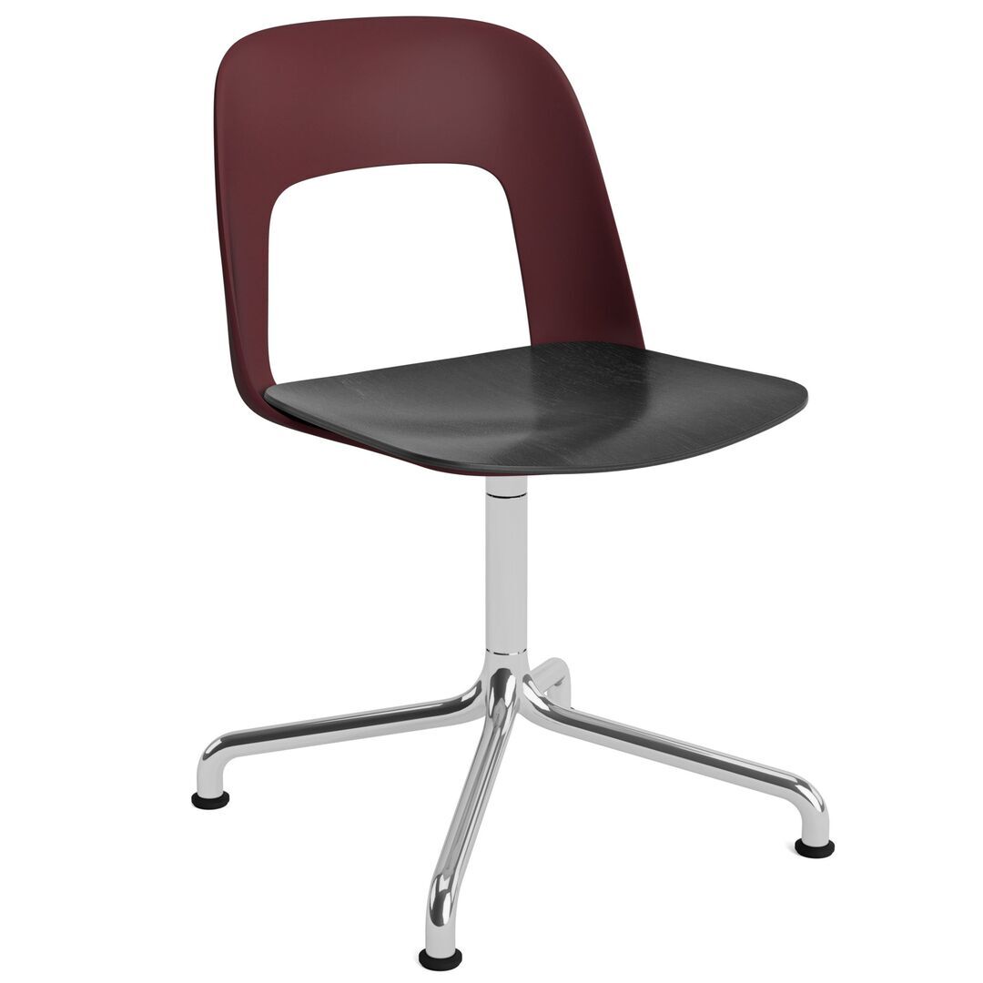 HAY Living Stuhl Layout 152 von Hay Bordeaux, Aluminium poliert, Black