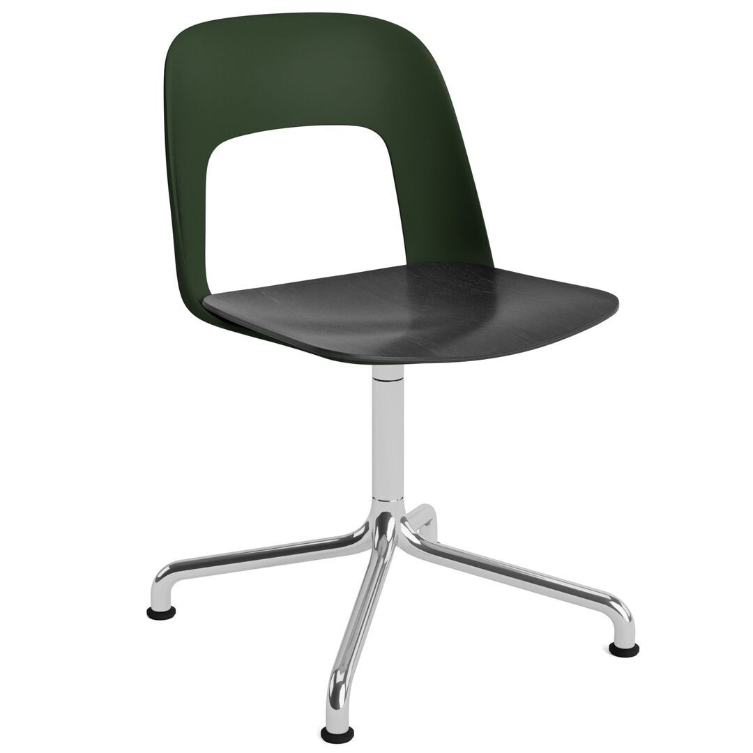 HAY Living Stuhl Layout 152 von Hay Bottle green, Aluminium poliert, Black