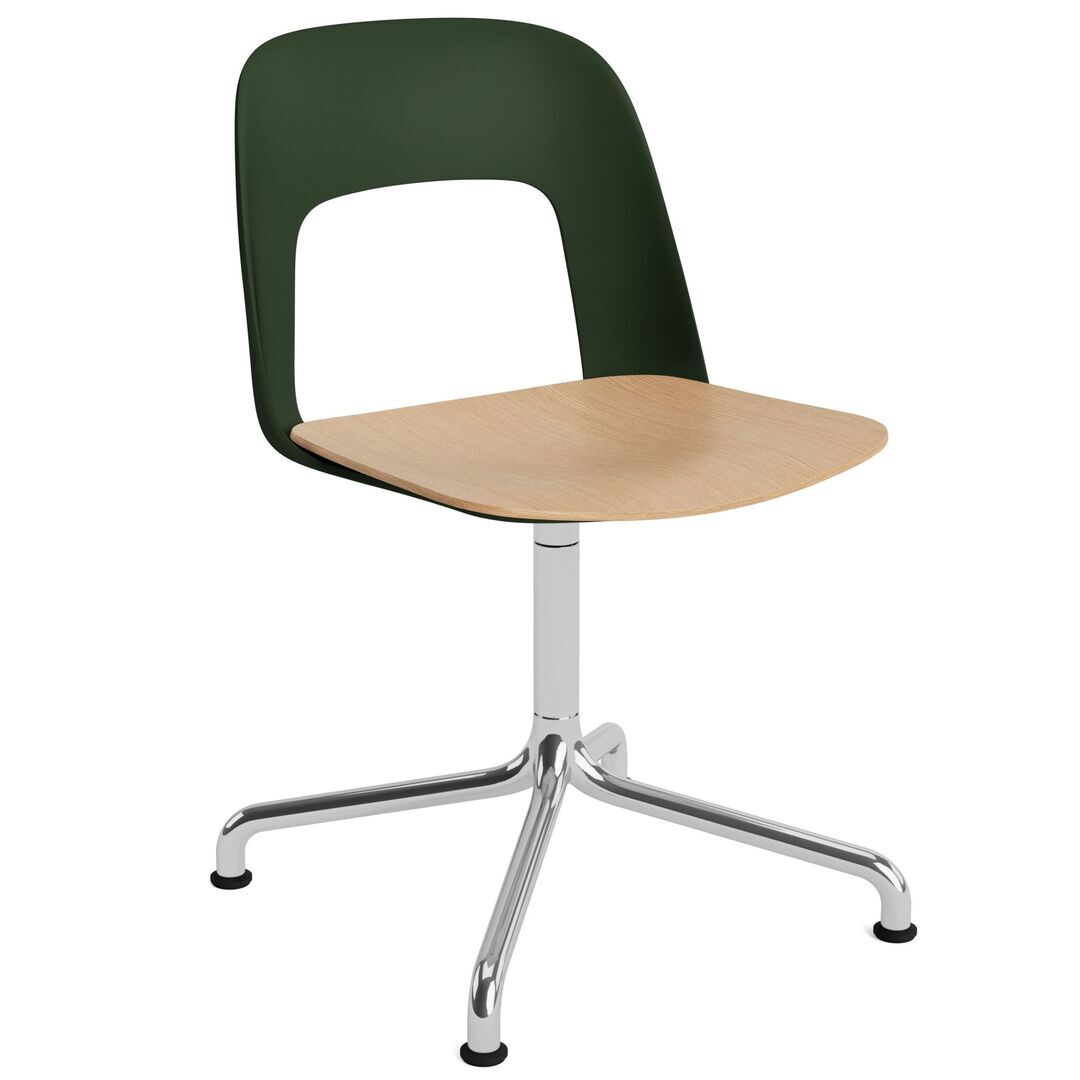 HAY Living Stuhl Layout 152 von Hay Bottle green, Aluminium poliert, Natural 