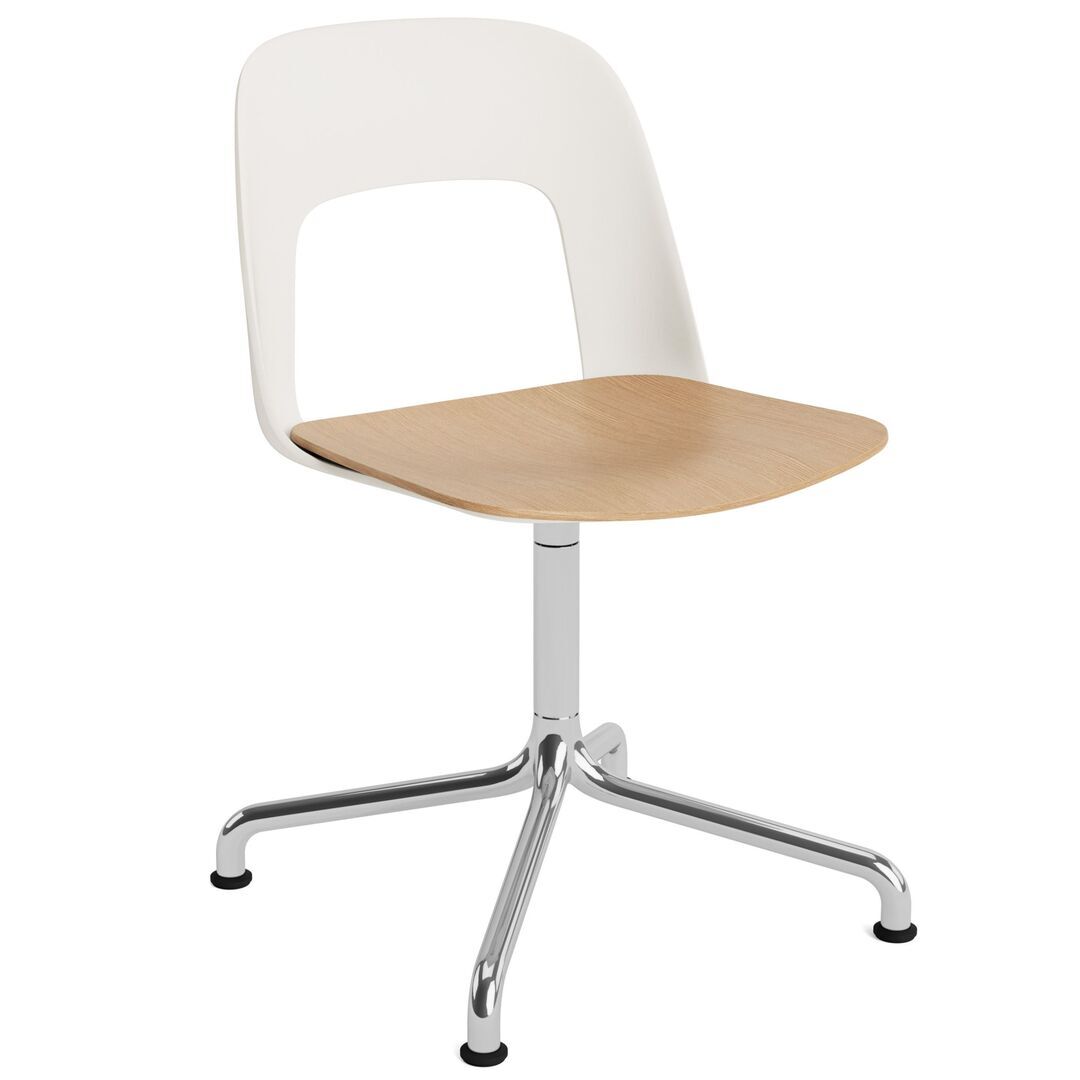 HAY Living Stuhl Layout 152 von Hay Cream White, Aluminium poliert, Natural 