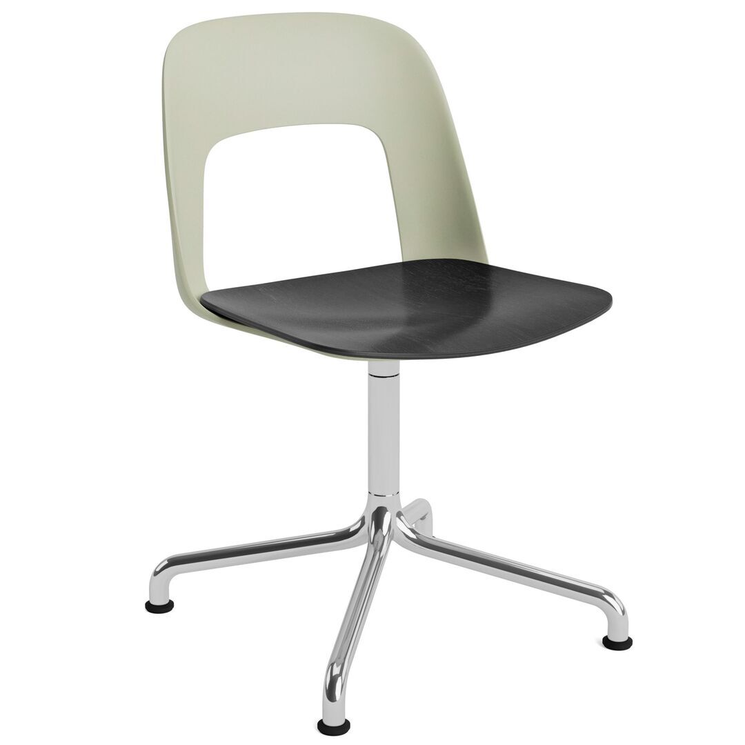 HAY Living Stuhl Layout 152 von Hay Pastel green , Aluminium poliert, Black