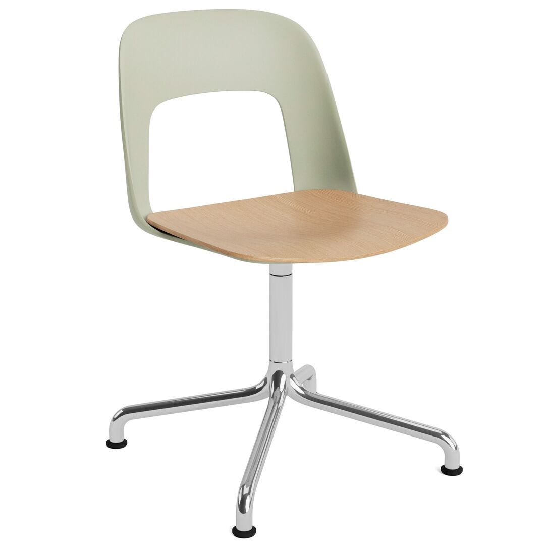 HAY Living Stuhl Layout 152 von Hay Pastel green , Aluminium poliert, Natural 