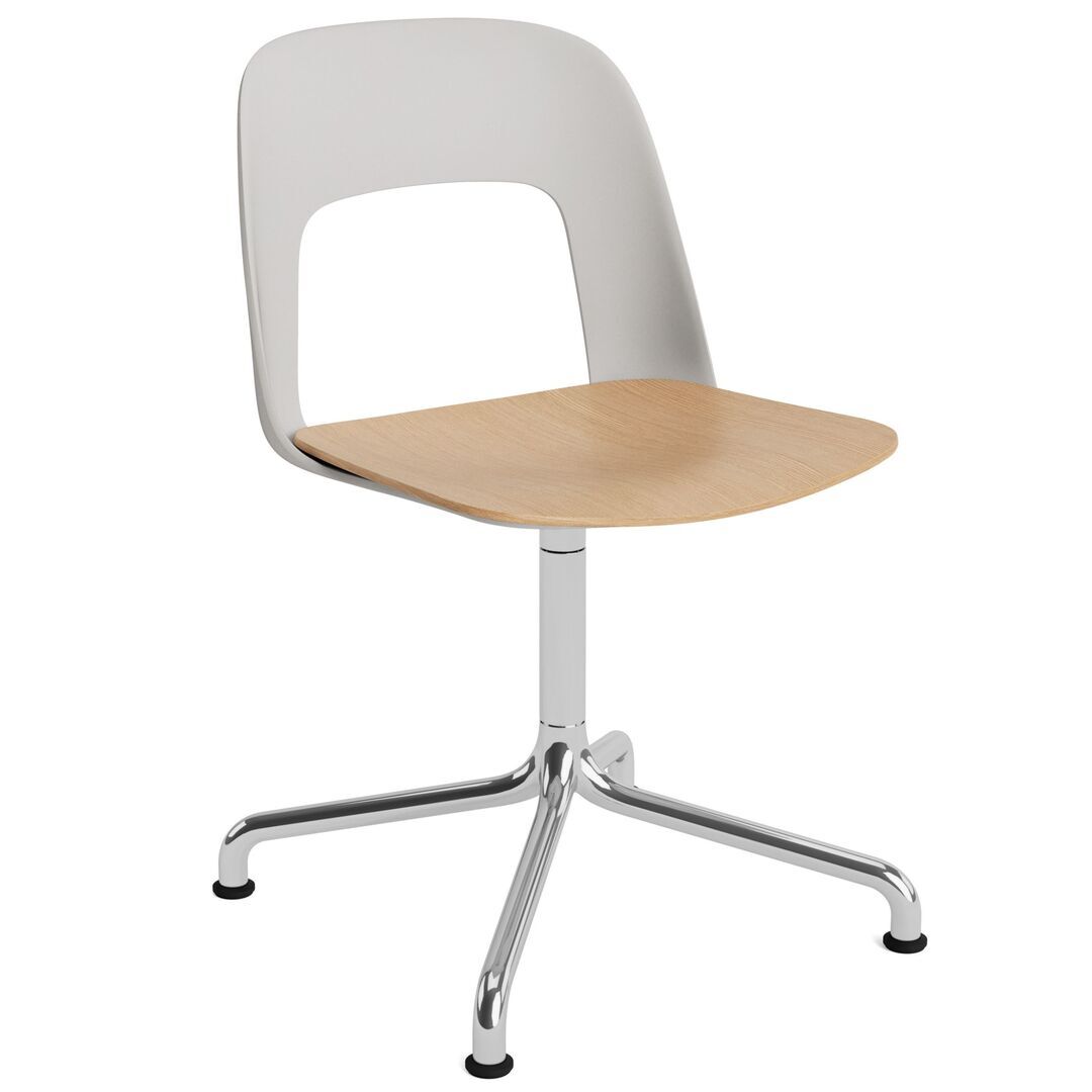 HAY Living Stuhl Layout 152 von Hay Sky Grey, Aluminium poliert, Natural 