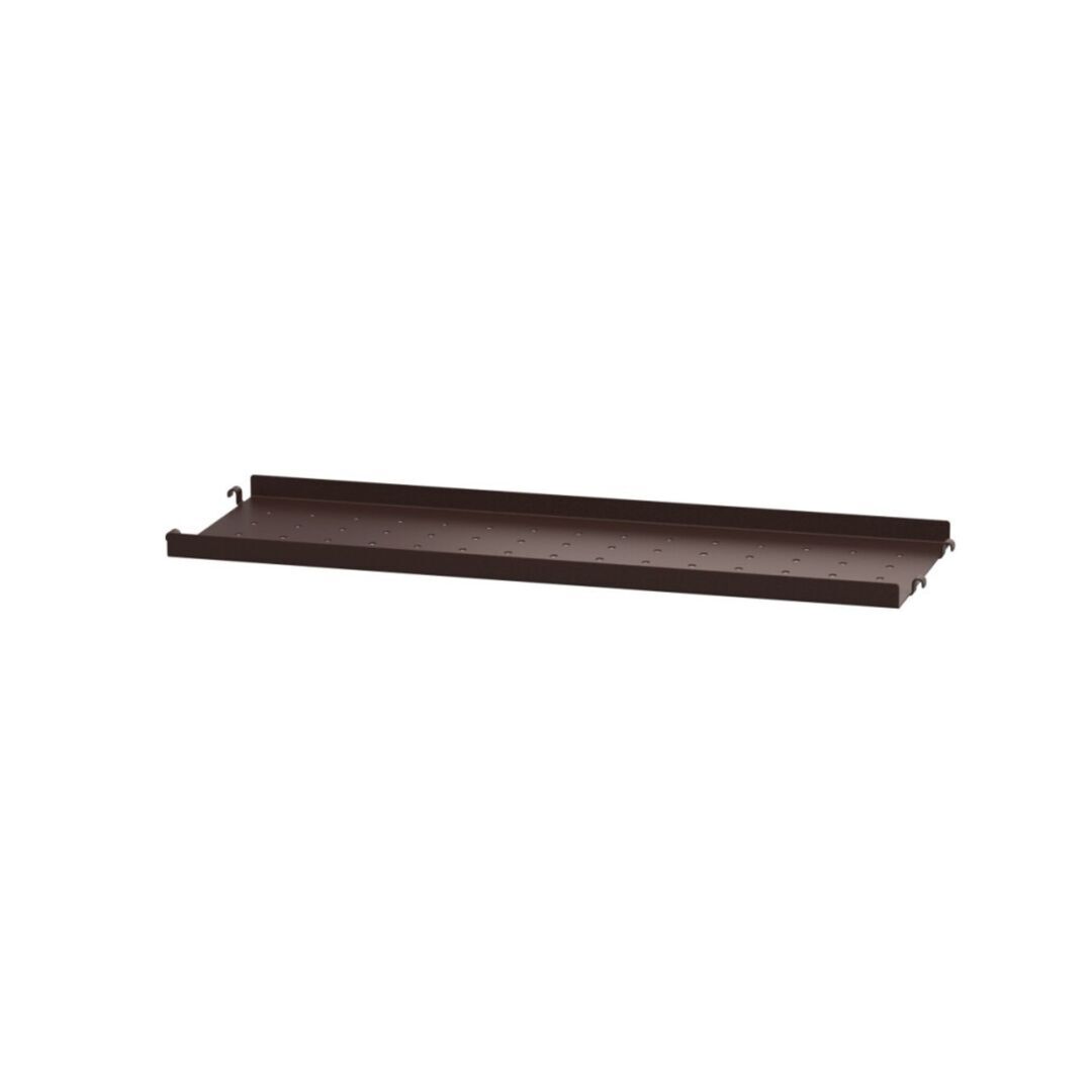 String Furniture Metal Shelf with Low Edge Dunkelbraun, B: 58 cm, T: 20 cm