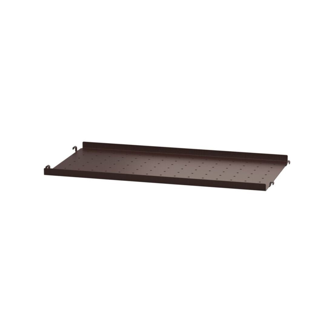 String Furniture Metal Shelf with Low Edge Dunkelbraun, B: 58 cm, T: 30 cm