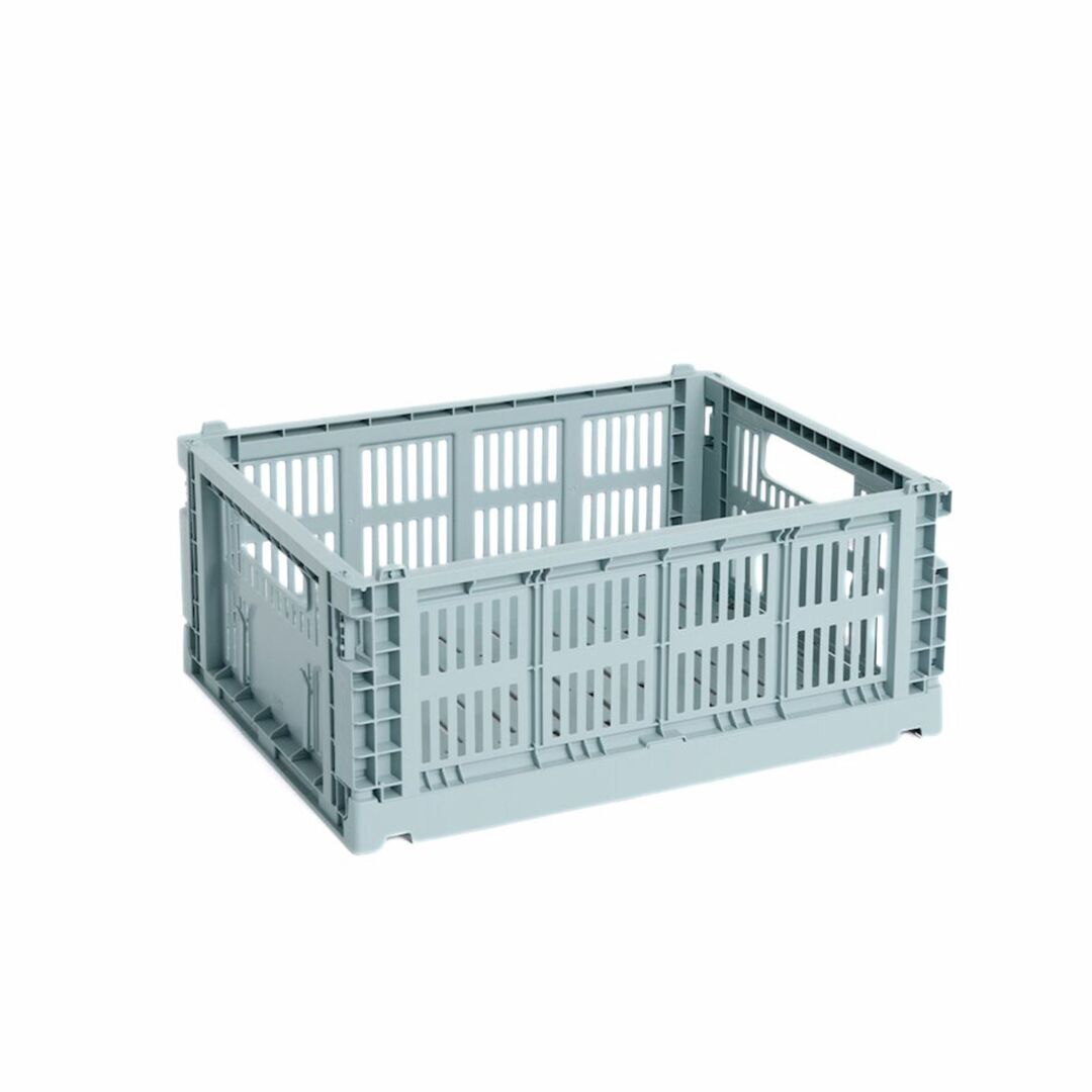 HAY Accessoires HAY Colour Crate M Dusty Blue, B: 26.5 cm / L: 34.5 cm / H: 14 cm 