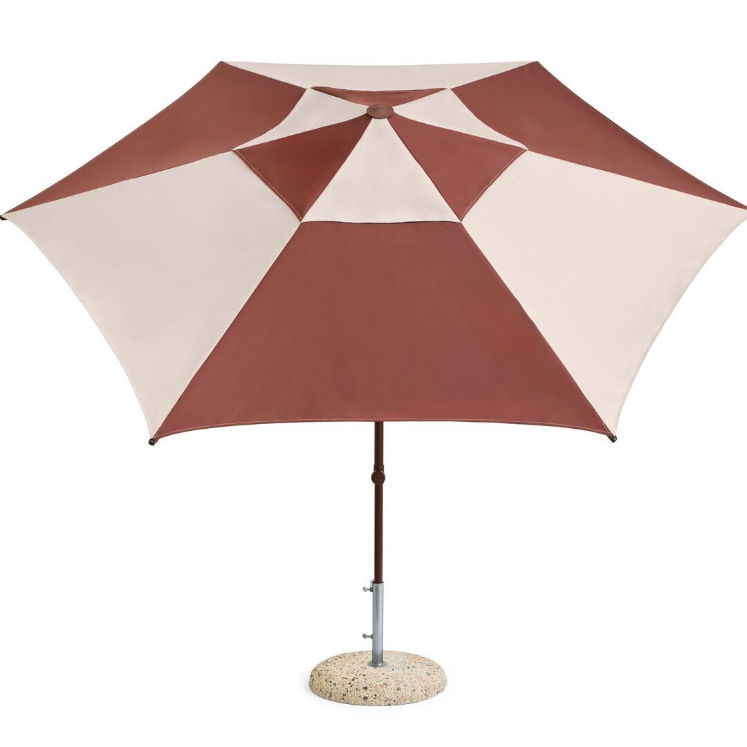 HAY Accessoires Sonnenschirm Terrazza in Hexagon von Hay Off-white / Burgundy