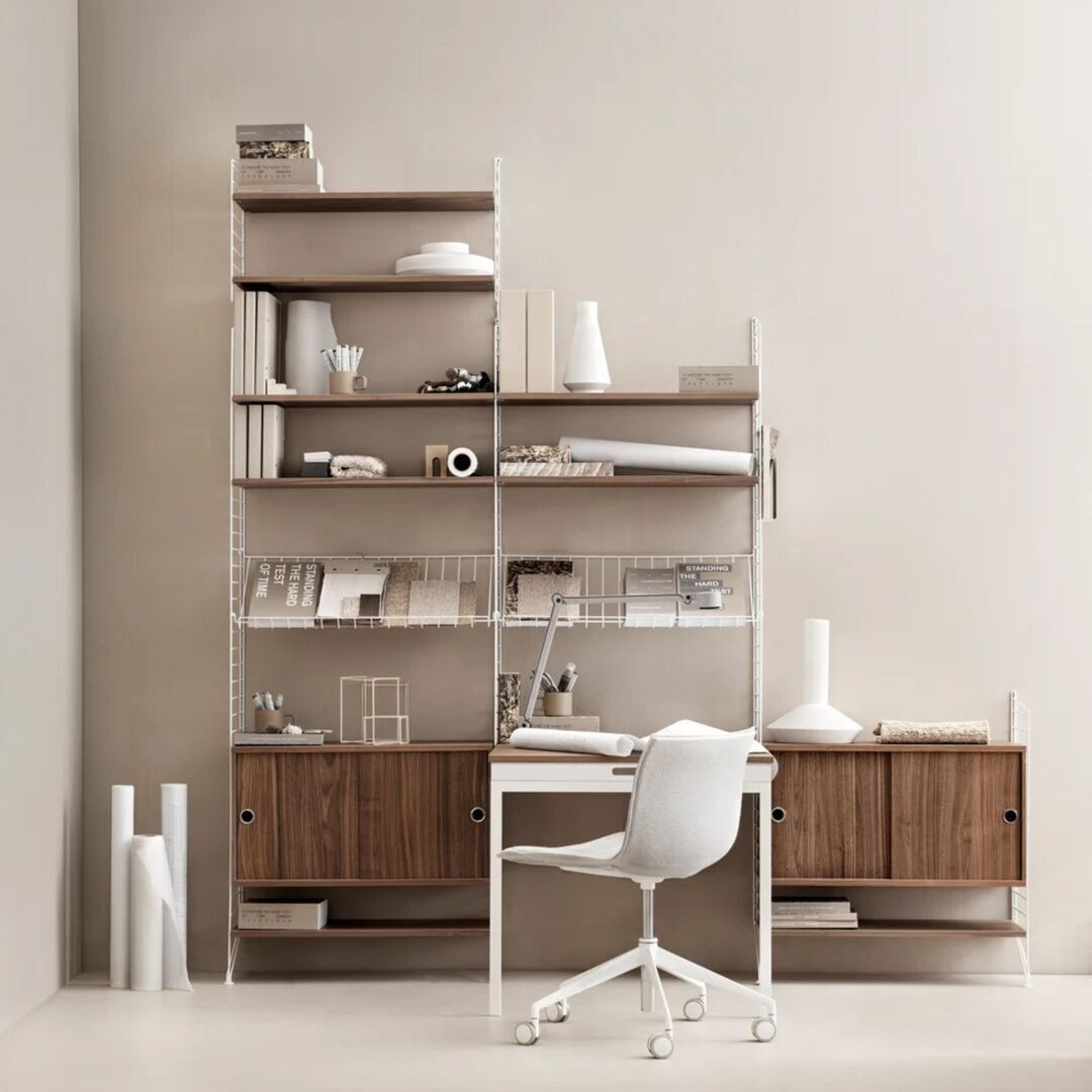 String Furniture Magazine shelf wire Weiss, B: 78 cm, T: 30 cm