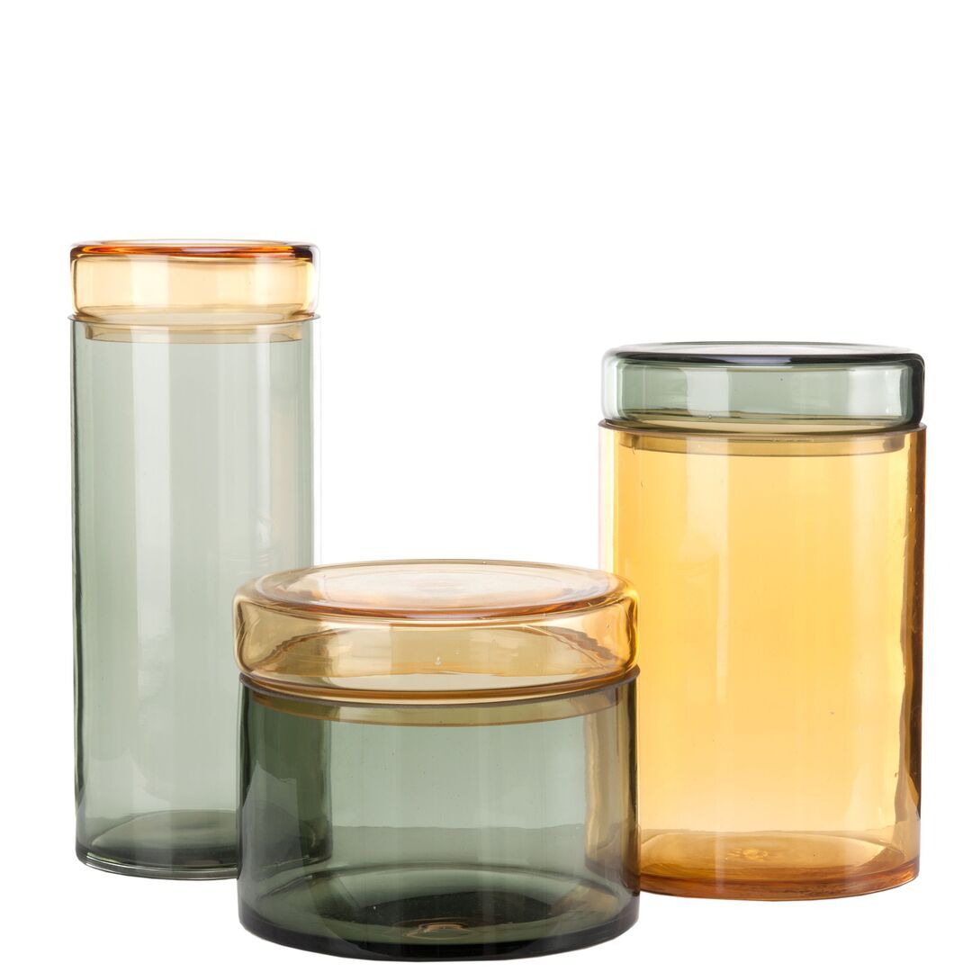 Pols Potten Aufbewahrungsset Caps and Jars von Pols Potten Cognac