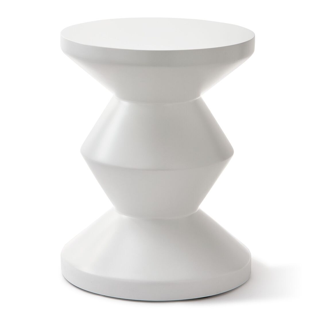 Pols Potten Outdoor Hocker Zig Zag von Pols Potten Weiss