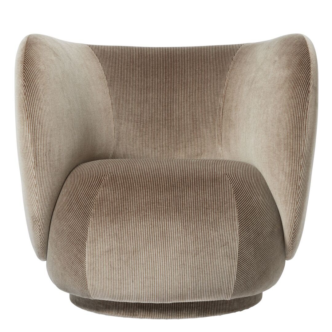 Ferm Living Loungesessel Rico Devoré Velvet von Ferm Living Flint Grey