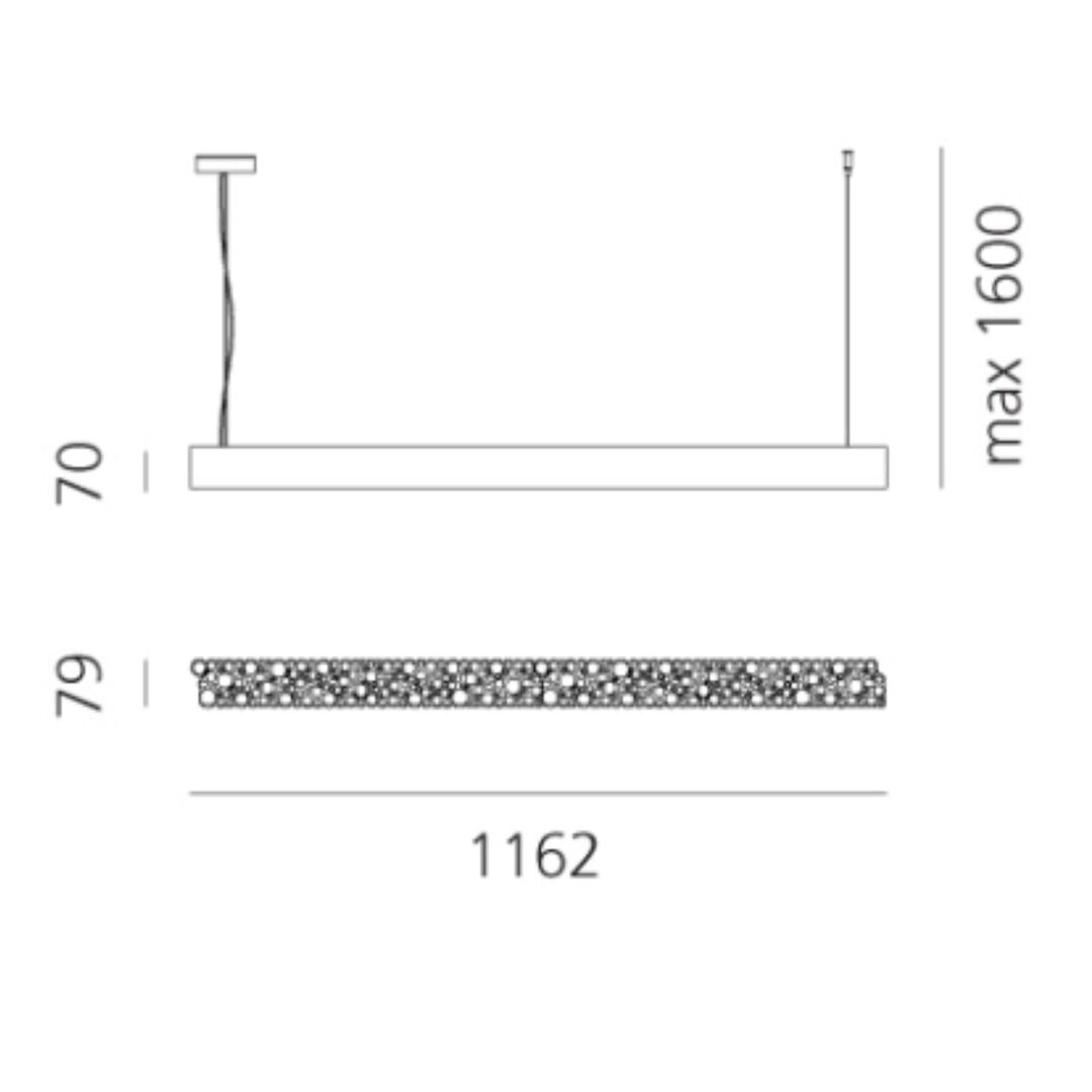 Artemide Pendelleuchte Calipso Linear System von Artemide APP Kompatibel, L: 116 cm-1