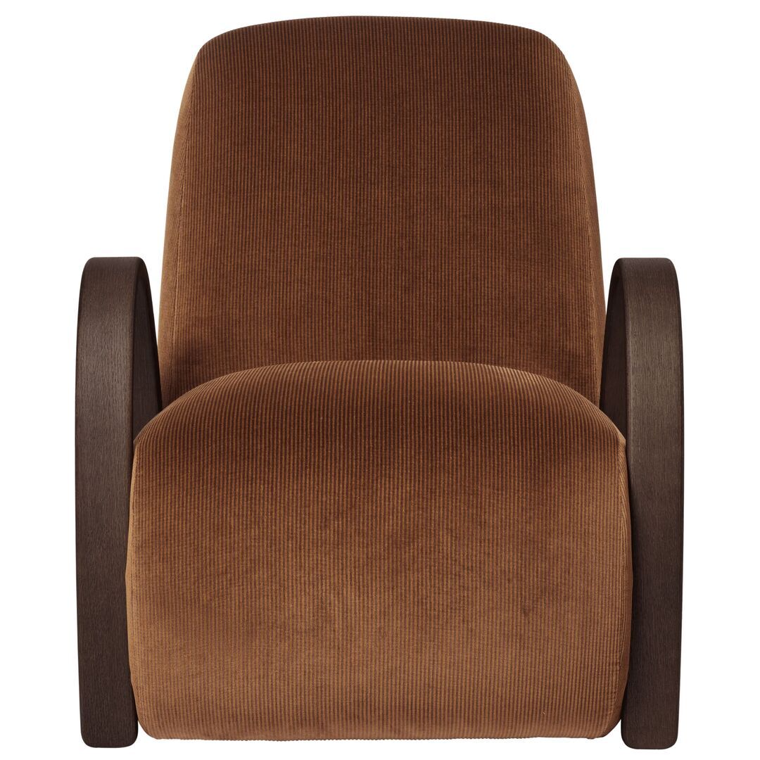 Ferm Living Buur Lounge Chair Eichenholz dunkel gebeizt, Rust 67 - Rich Velvet