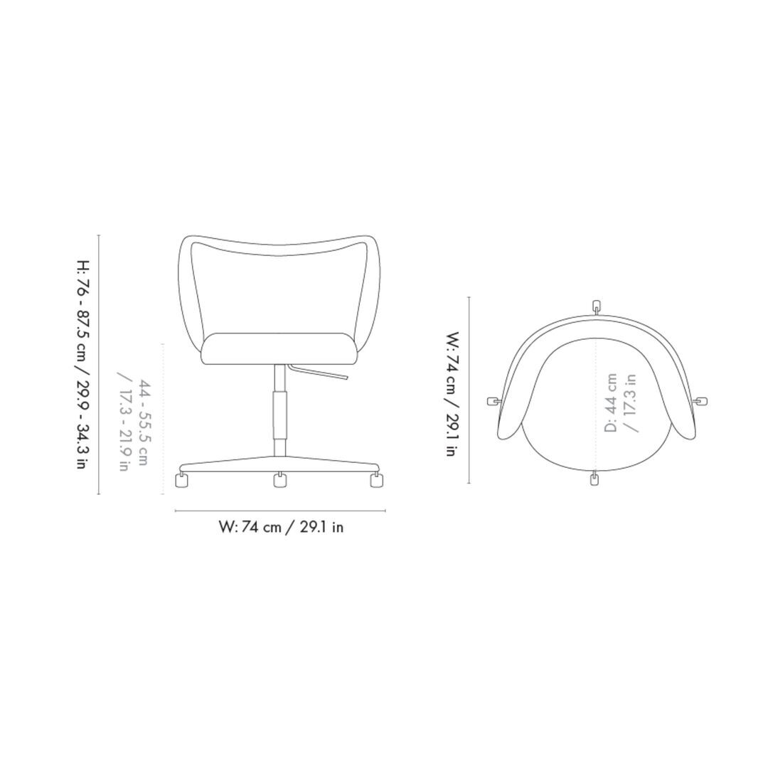 Ferm Living Esszimmerstuhl Rico Castors Devoré Velvet von Ferm Living Flint Grey