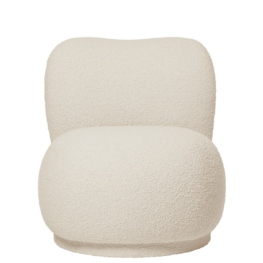 Ferm Living Rico Piccolo Lounge Chair - Swivel - Nordic Bouclé Offwhite