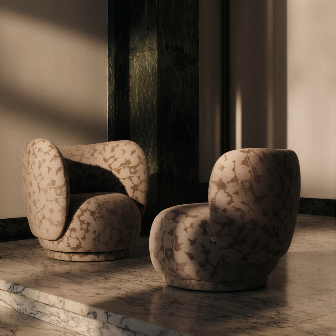 Ferm Living Rico Lounge Chair - Swivel - Cilla Taupe