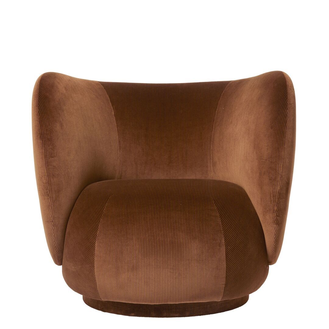 Lounge Chair Rico Swivel Devoré Velvet von Ferm Living