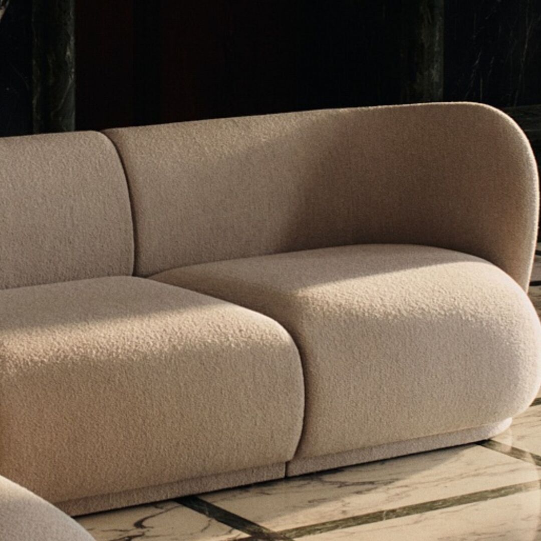 3-Sitzer Sofa Rico Soft Bouclé - Natural von Ferm Living