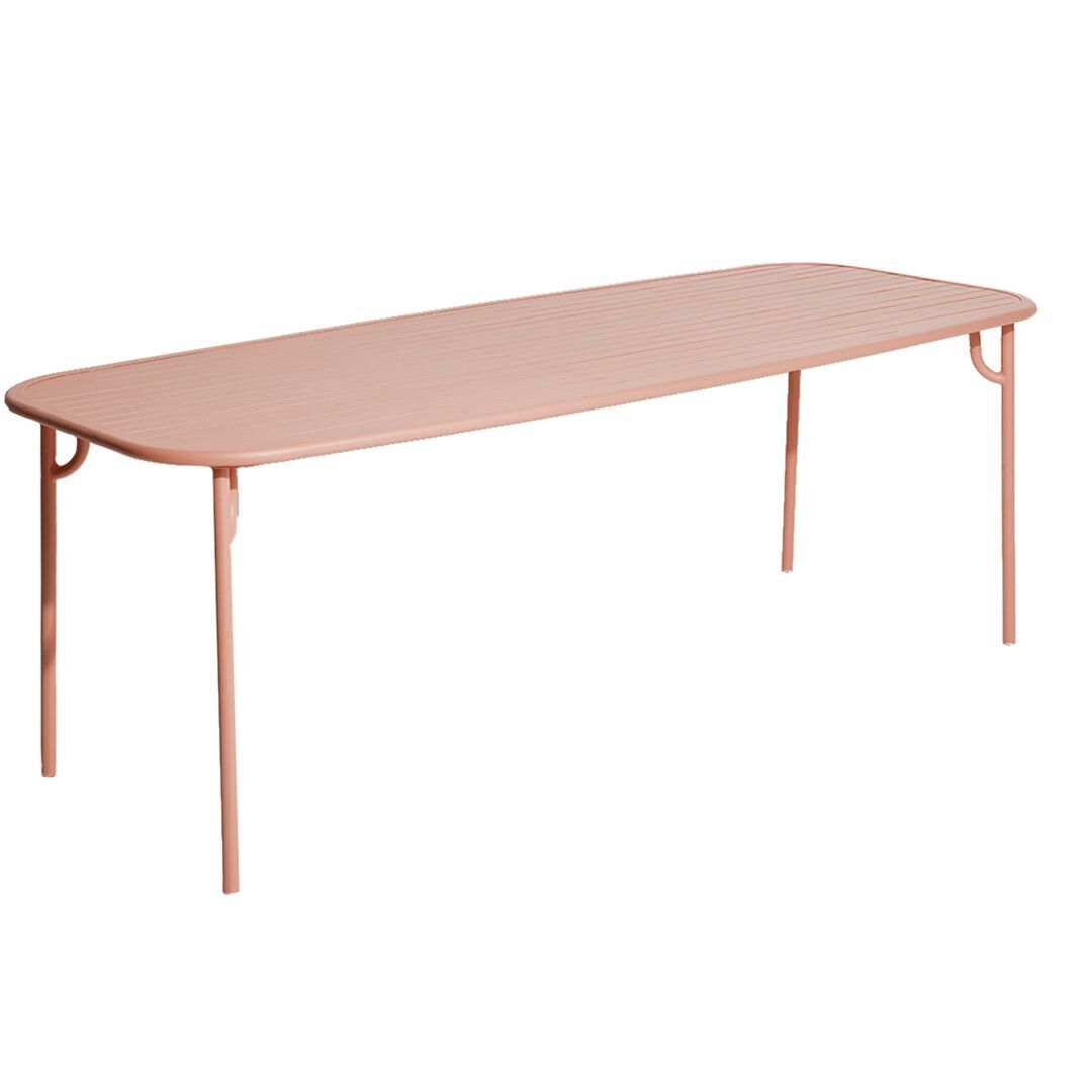 Petite Friture Rechteckiger Lamellen Tisch Week-End von Petite Friture  Large, Blush