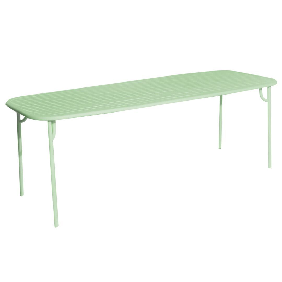 Petite Friture Rechteckiger Lamellen Tisch Week-End von Petite Friture  Large, Pastel green