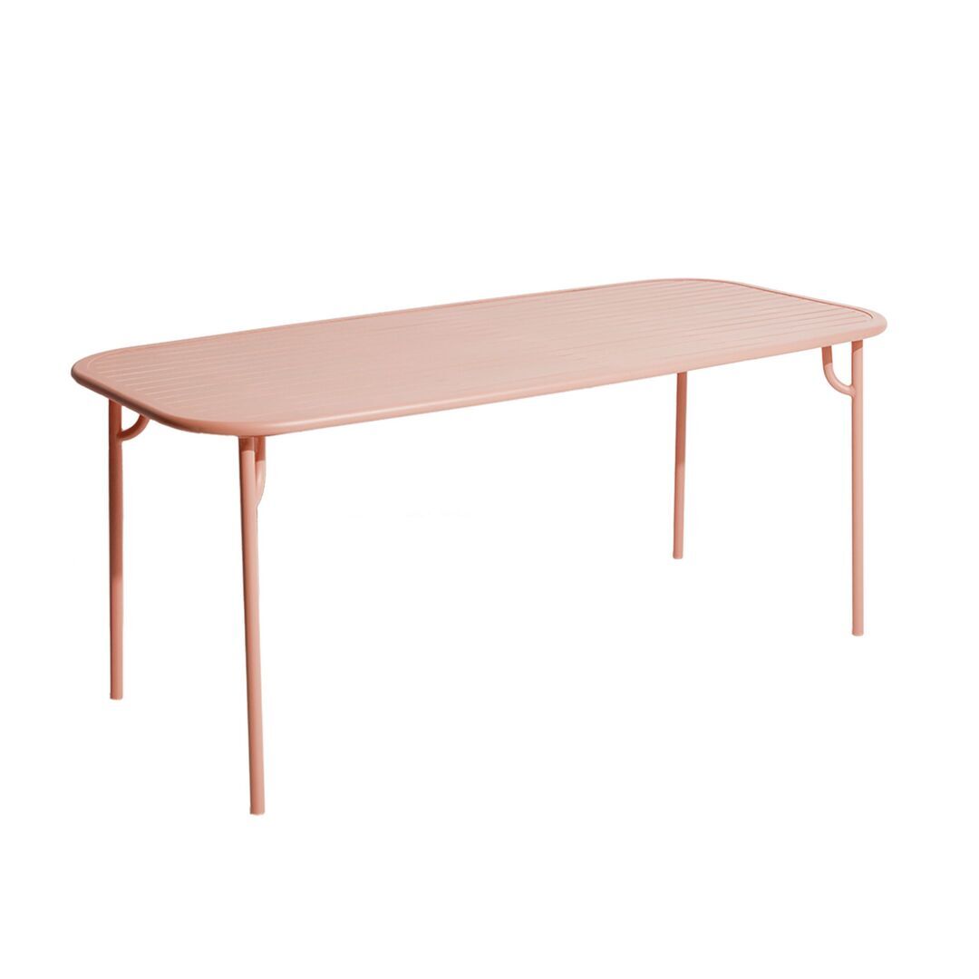 Petite Friture Rechteckiger Lamellen Tisch Week-End von Petite Friture  Medium , Blush