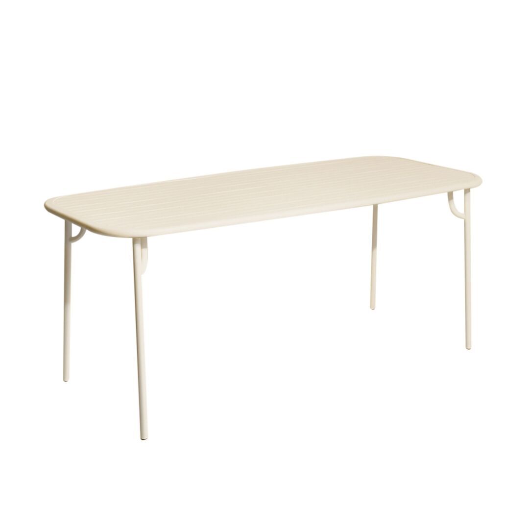 Petite Friture Rechteckiger Lamellen Tisch Week-End von Petite Friture  Medium , Ivory