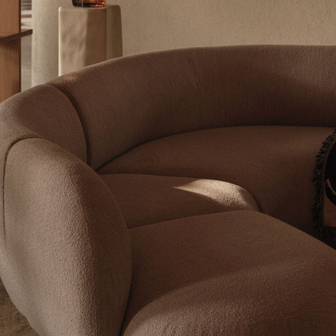 Ferm Living Modulares Sofa Rico corner von Ferm Living Breit, Natural - Soft Bouclé