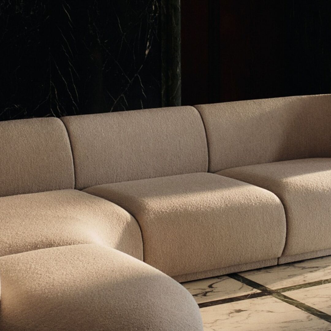 Ferm Living Rico Sofa Center - Soft Bouclé Natural - Soft Bouclé