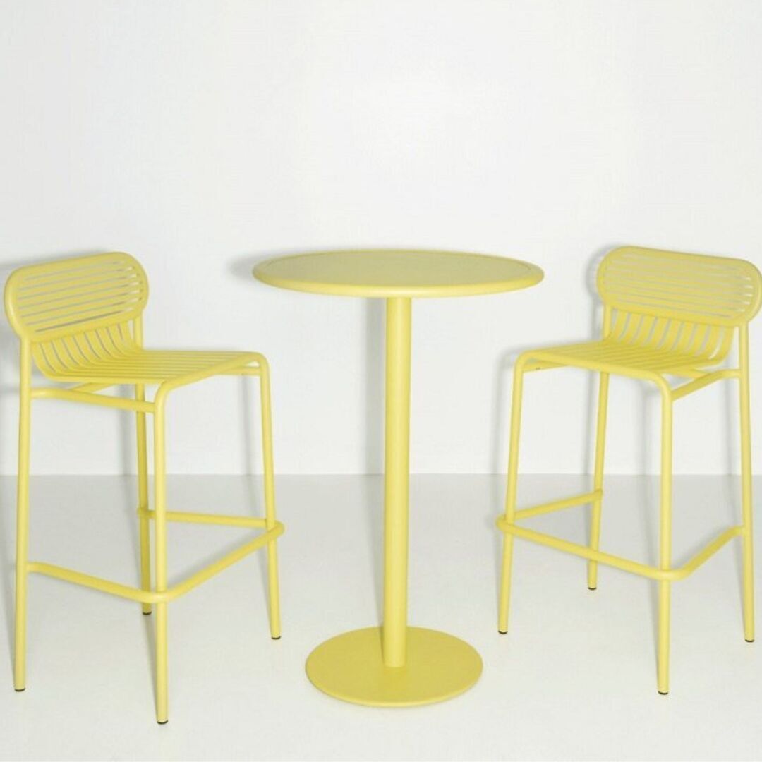 Petite Friture Hoher Runder Tisch Week-end von Petite Friture Yellow-1
