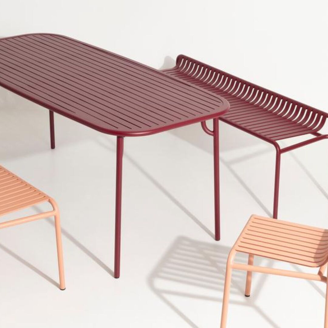 Petite Friture Gartenbank ohne Rückenlehne Week-end von Petite Friture Brown red-