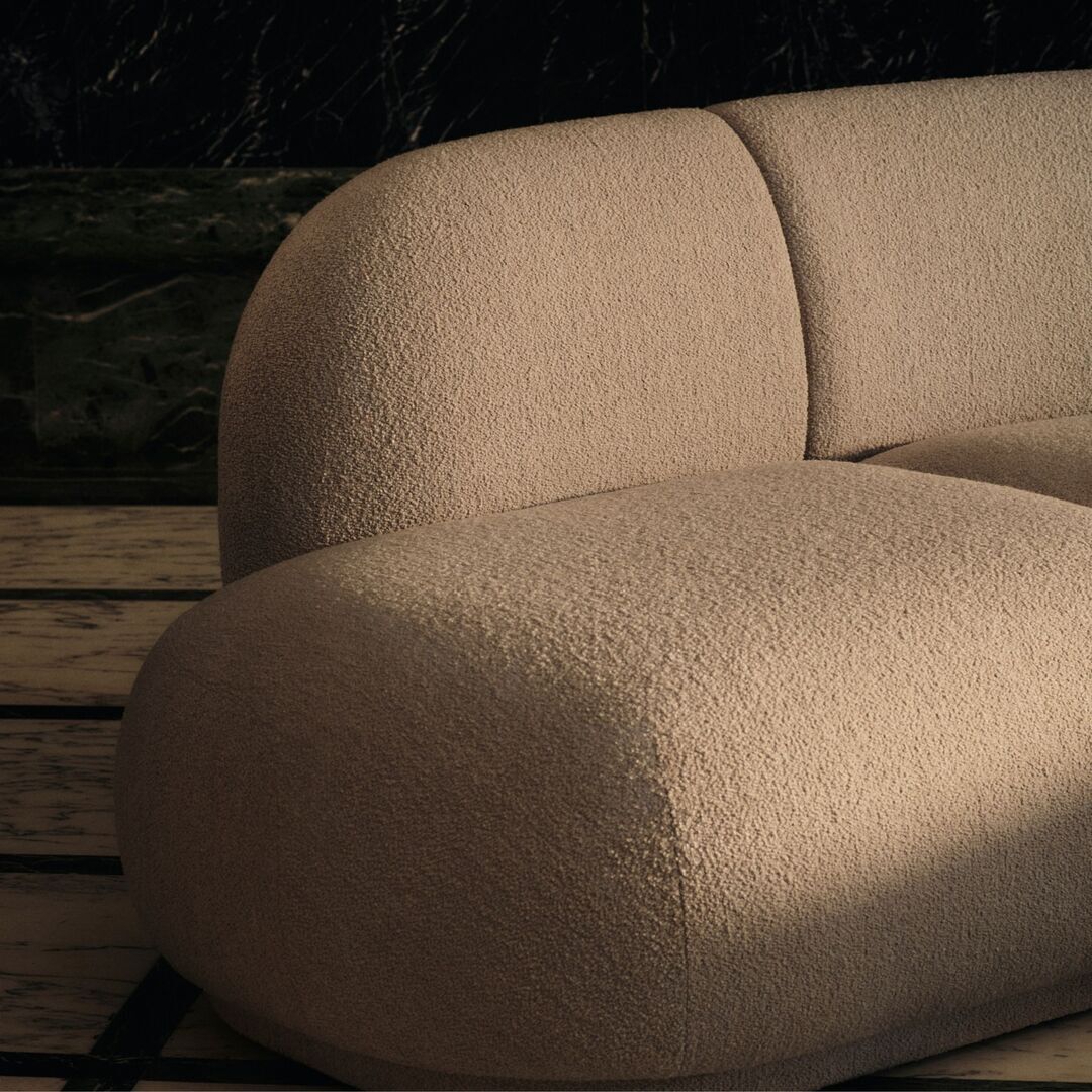 Corner Sofa Rico Soft Bouclé - Natural von Ferm Living