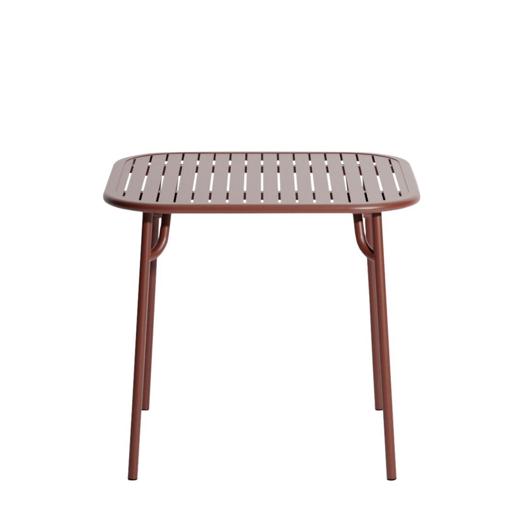 Petite Friture Quadratischer Lamellentisch Week-End von Petite Friture Brown red